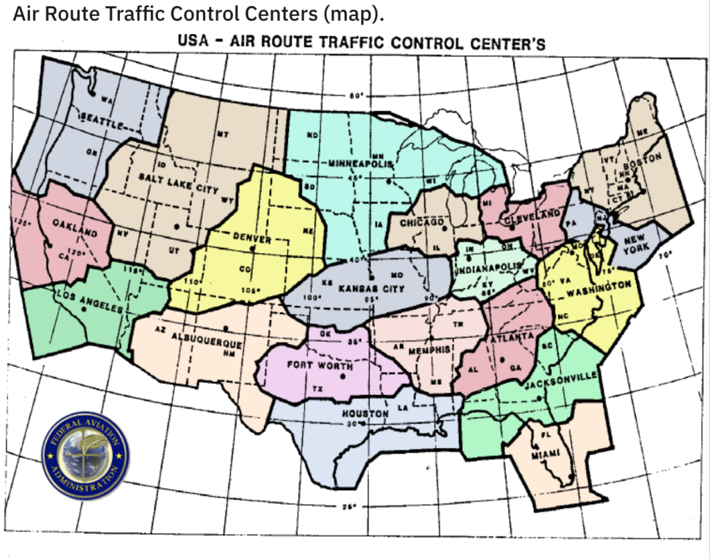 Air Route Traffic Control Centers map