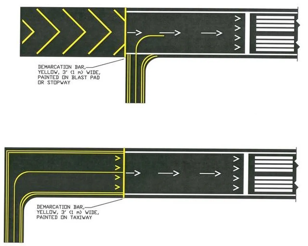 displaced threshold markings