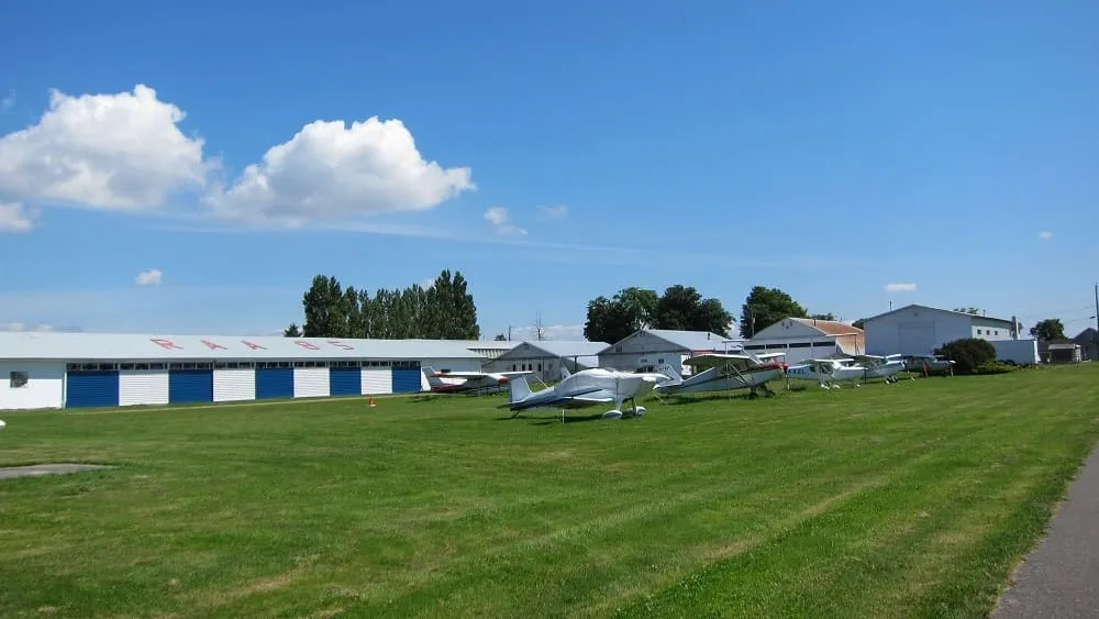 aircraft parked at a flight school