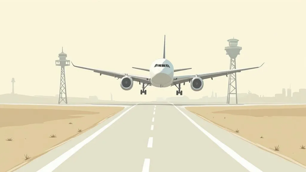 commercial jet landing