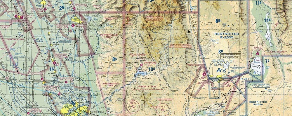 Military Operations Area on an aeronautical chart