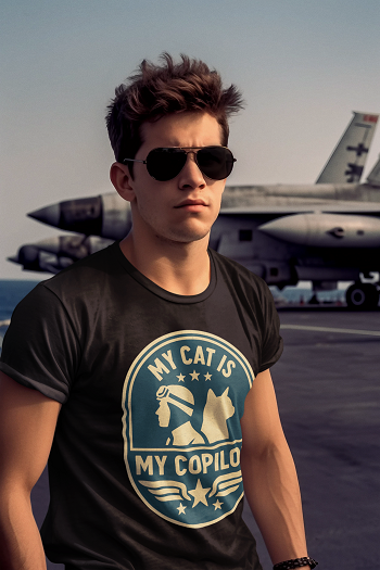 my cat is my copilot tshirt