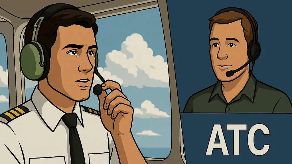pilot communicating with air traffic control