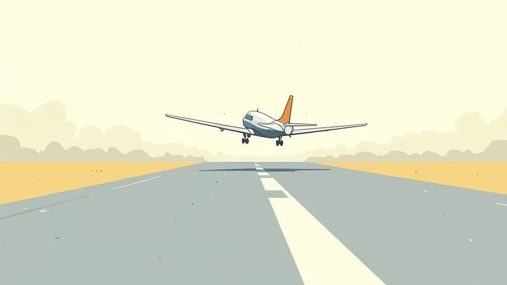plane landing in crosswind