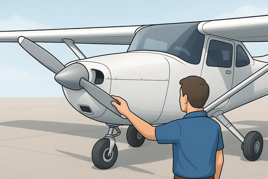 pre flight check propeller spinner